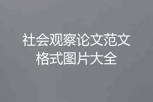 社会观察论文范文格式图片大全