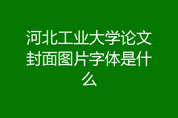 河北工业大学论文封面图片字体是什么