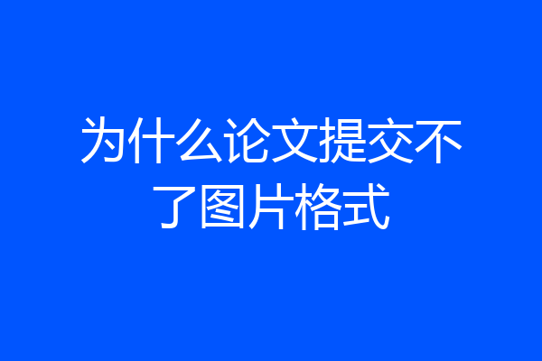 为什么论文提交不了图片格式