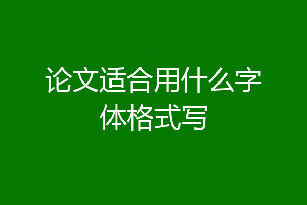 论文适合用什么字体格式写