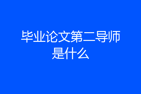 毕业论文第二导师是什么
