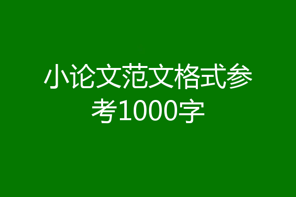 小论文范文格式参考1000字