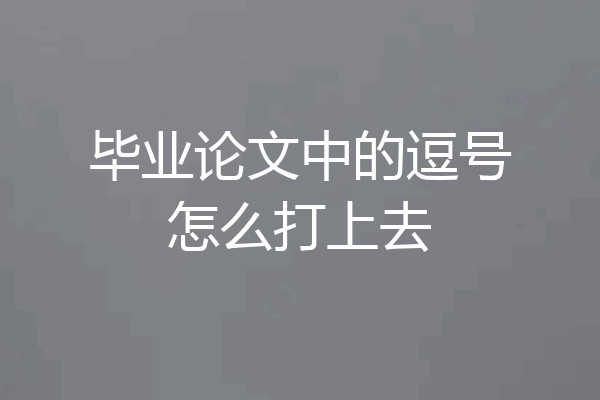 毕业论文中的逗号怎么打上去
