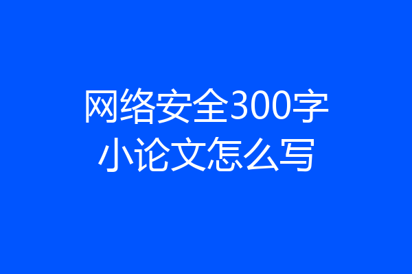网络安全300字小论文怎么写
