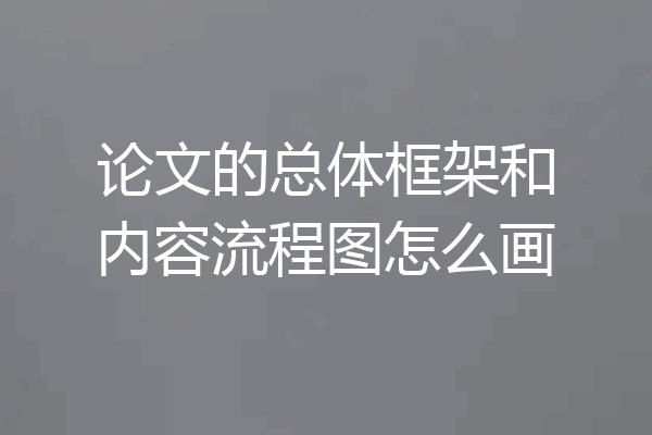 论文的总体框架和内容流程图怎么画