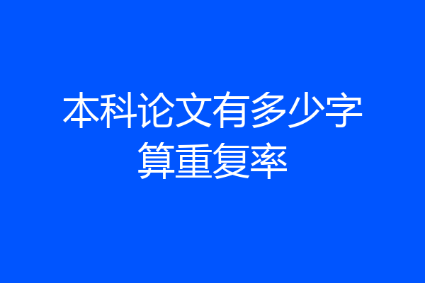 本科论文有多少字算重复率