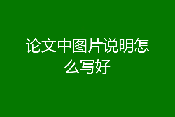 论文中图片说明怎么写好