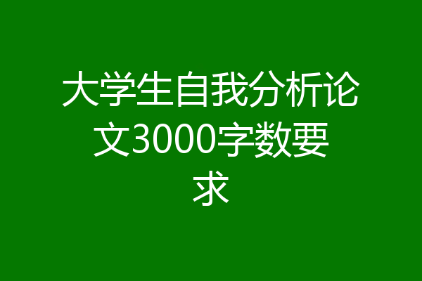 大学生自我分析论文3000字数要求