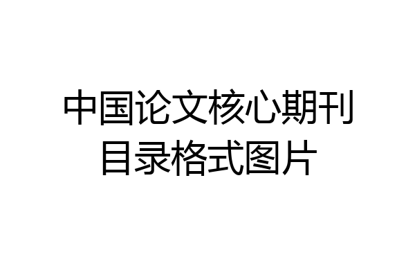 中国论文核心期刊目录格式图片
