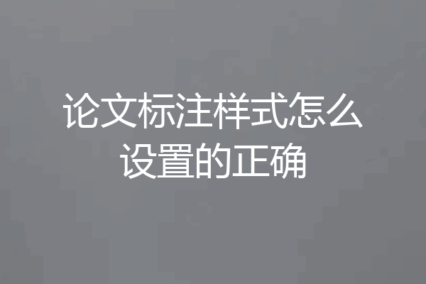 论文标注样式怎么设置的正确