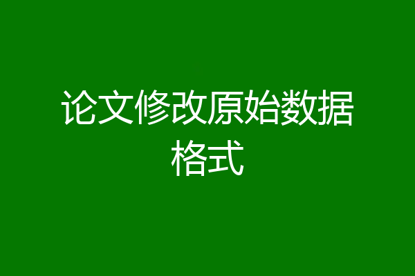论文修改原始数据格式