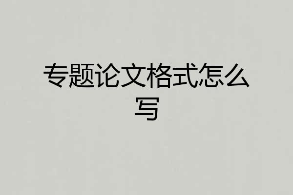 专题论文格式怎么写