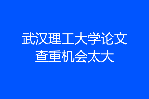 武汉理工大学论文查重机会太大