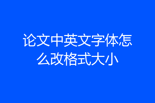 论文中英文字体怎么改格式大小