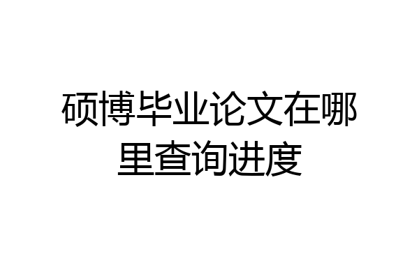 硕博毕业论文在哪里查询进度