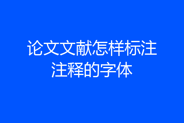 论文文献怎样标注注释的字体