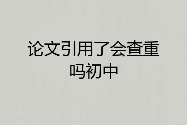 论文引用了会查重吗初中