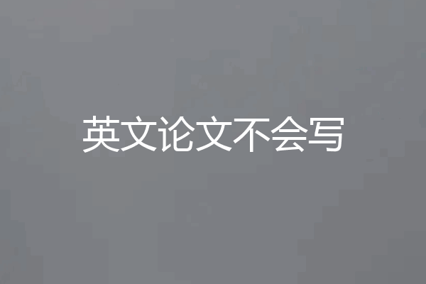 英文论文不会写