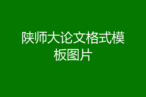 陕师大论文格式模板图片