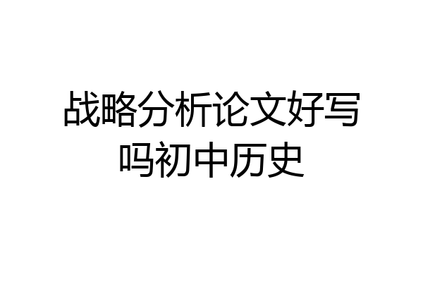 战略分析论文好写吗初中历史
