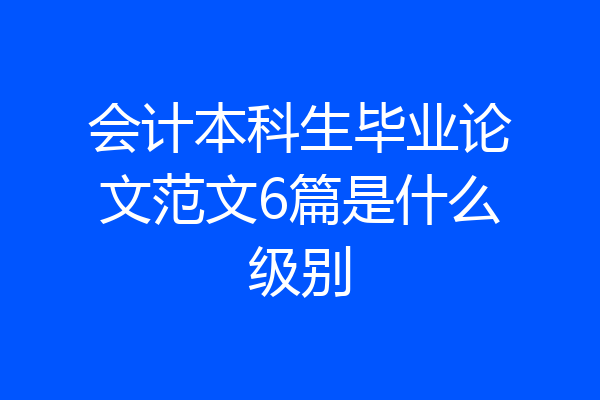 会计本科生毕业论文范文6篇是什么级别