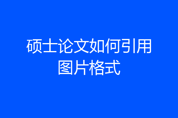 硕士论文如何引用图片格式