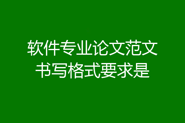 软件专业论文范文书写格式要求是