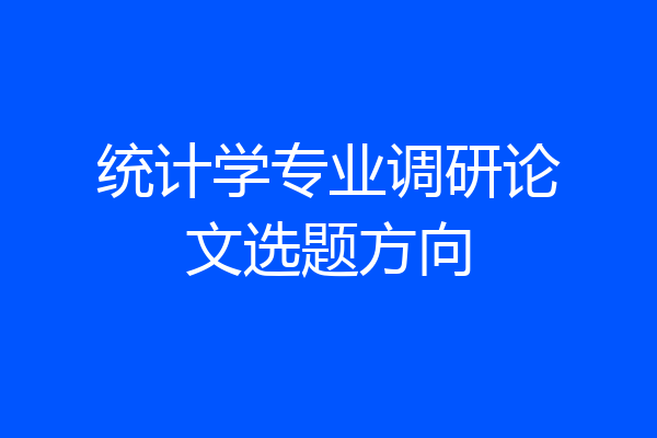 统计学专业调研论文选题方向