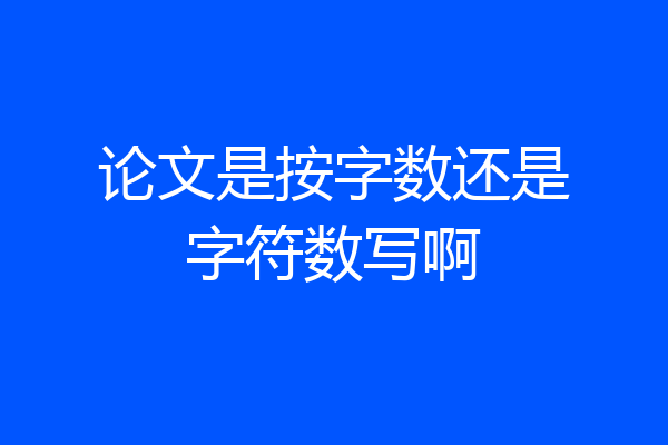 论文是按字数还是字符数写啊