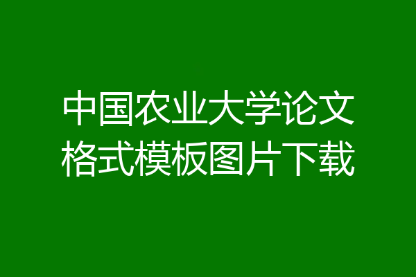 中国农业大学论文格式模板图片下载