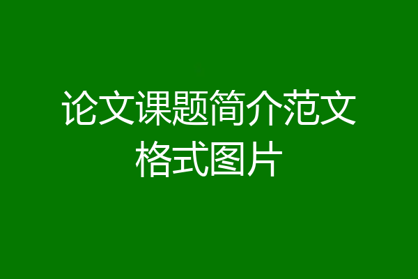 论文课题简介范文格式图片