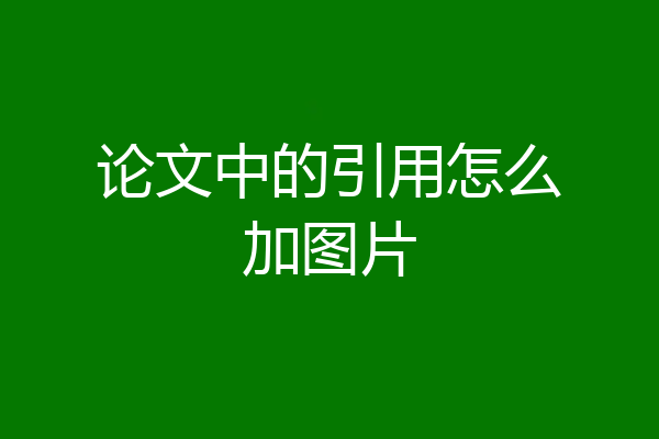 论文中的引用怎么加图片