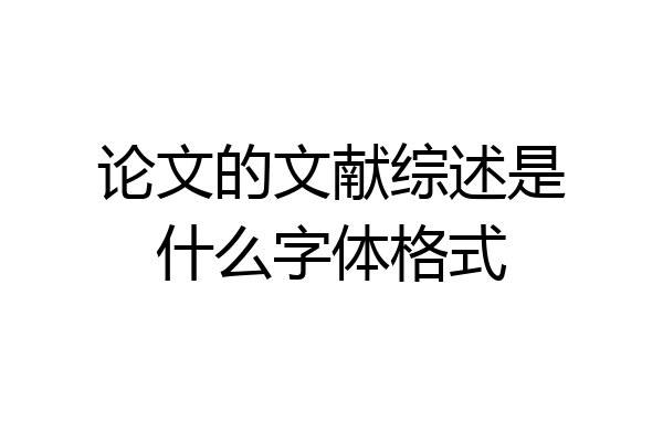 论文的文献综述是什么字体格式