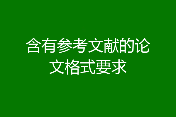 含有参考文献的论文格式要求