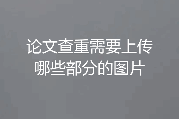 论文查重需要上传哪些部分的图片