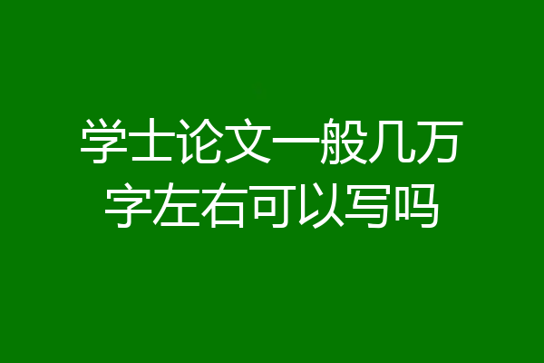 学士论文一般几万字左右可以写吗