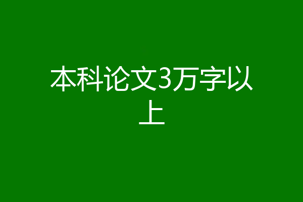 本科论文3万字以上