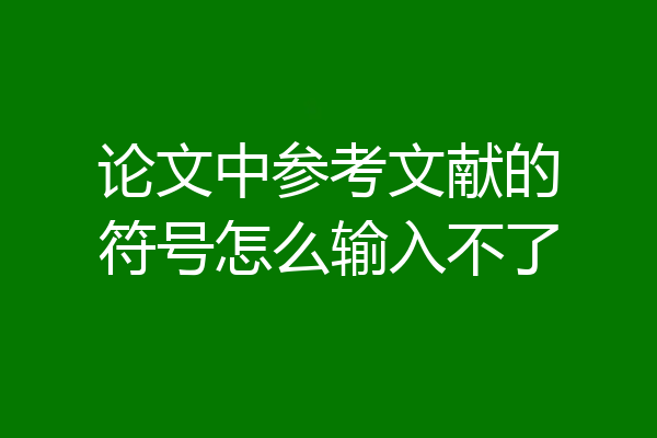 论文中参考文献的符号怎么输入不了