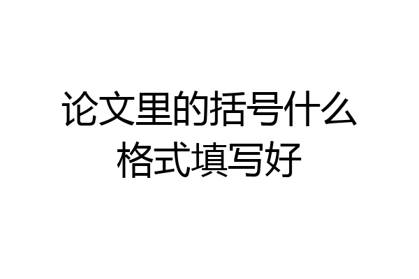 论文里的括号什么格式填写好
