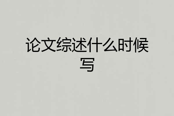论文综述什么时候写