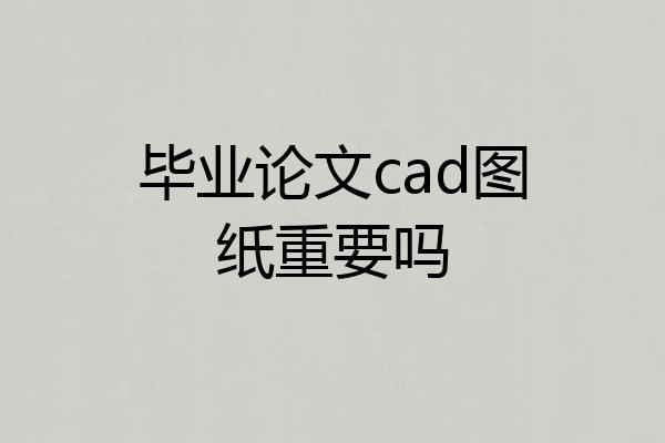 毕业论文cad图纸重要吗