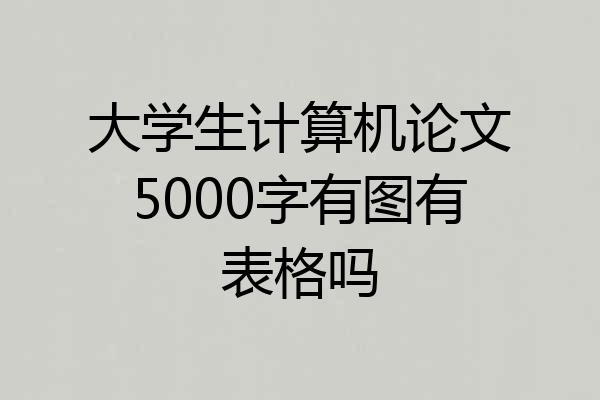 大学生计算机论文5000字有图有表格吗