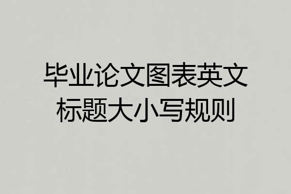 毕业论文图表英文标题大小写规则