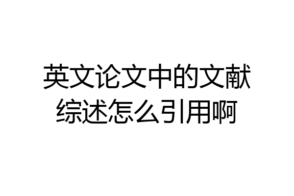 英文论文中的文献综述怎么引用啊