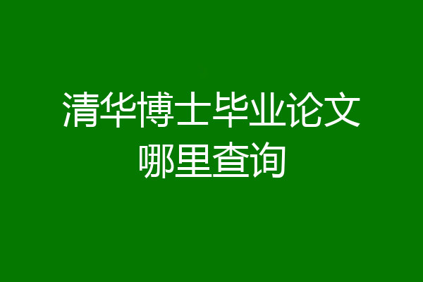 清华博士毕业论文哪里查询