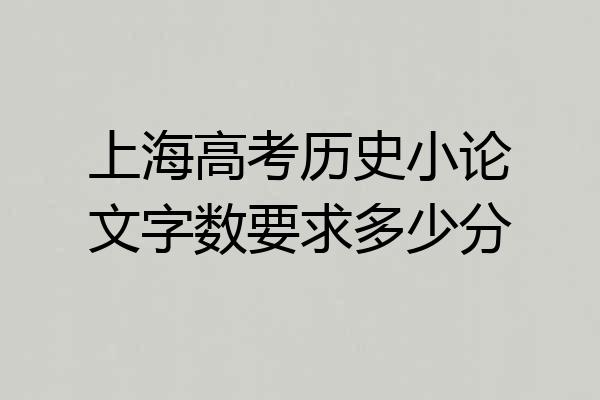 上海高考历史小论文字数要求多少分
