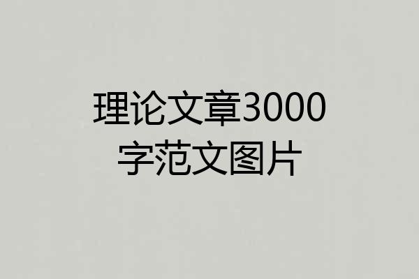 理论文章3000字范文图片