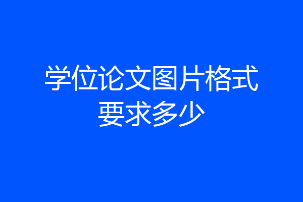 学位论文图片格式要求多少