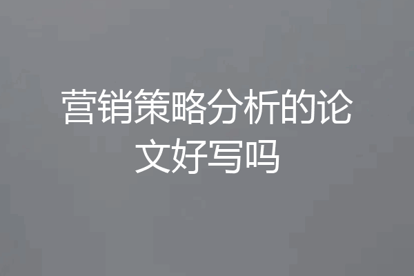 营销策略分析的论文好写吗