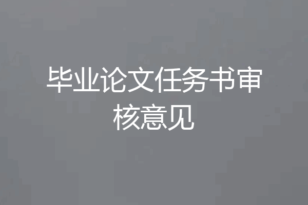 毕业论文任务书审核意见